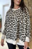 The Scamp Leopard Chillax Sweatshirt Ecru